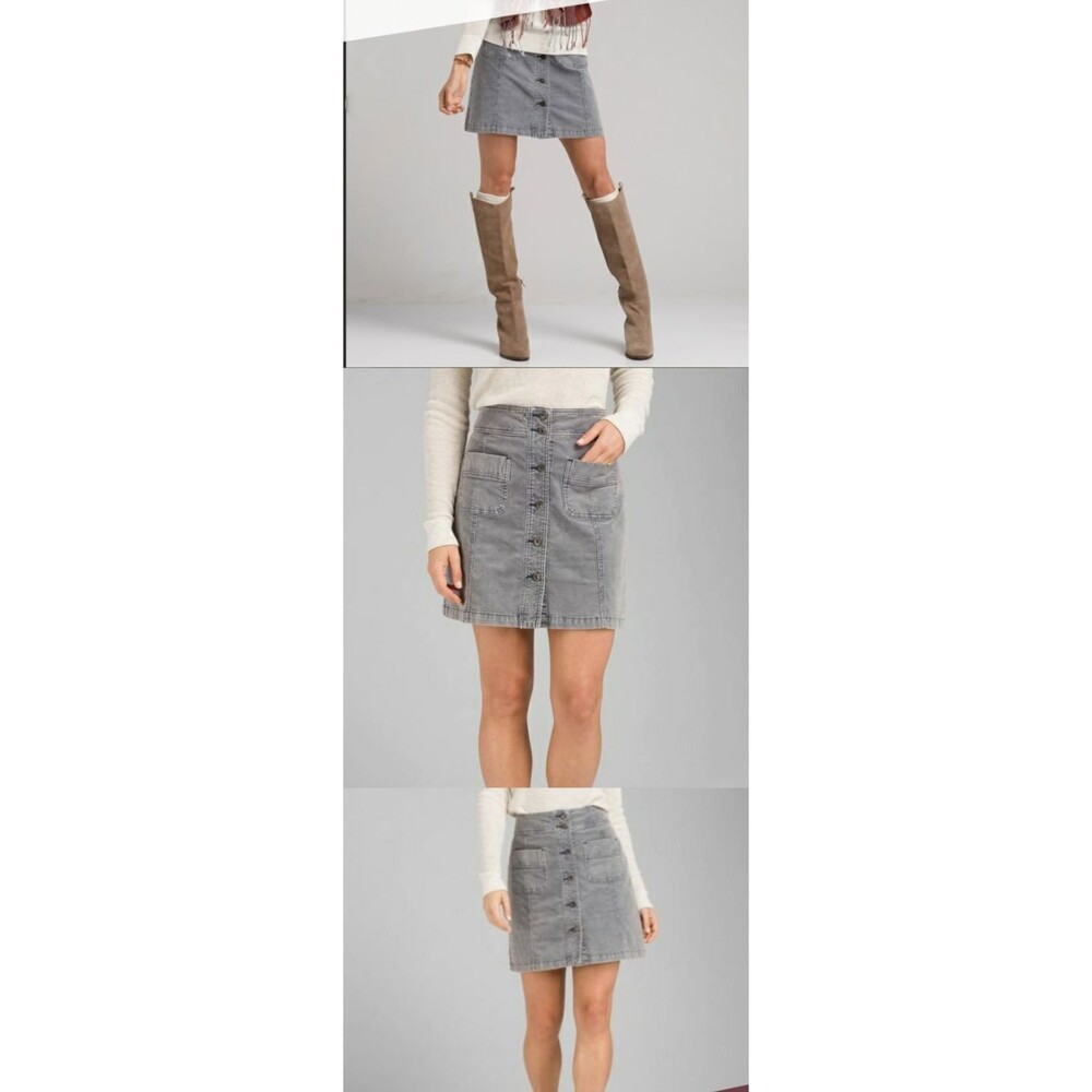 Womens New 6 Merrigan Noir Blue Skirt Corduroy NWT PrAna Work Buttons Casual 18"